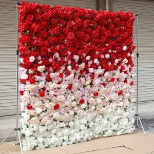Summer flowers wall artificial white rose 3d hydrangea flower wall backdrop for wedding event stage decoration