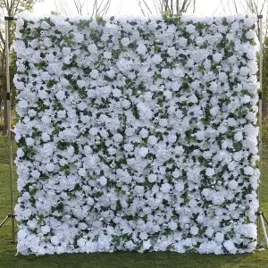 8ft x 8ft Custom 3D 5D Pink White Silk Peony Rose Hydrengea Backdrop Panel Wedding Decoration Artificial Flower Wall