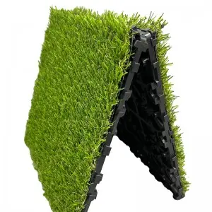 Green Patchwork Artificial Grass Carpet Interlocking Turf Decking Tiles for Outdoor Landscaping Garden