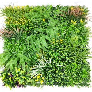 vegetal artificial Uv-resistant plant wall indoor and outdoor Decor panel Artificial foliage green grass wall 100*100cm
