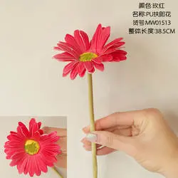 Real Touch Artificial PU Gerbera Daisy Flower Bouquet Home Wedding Decoration Table Centerpiece Artificial Flower