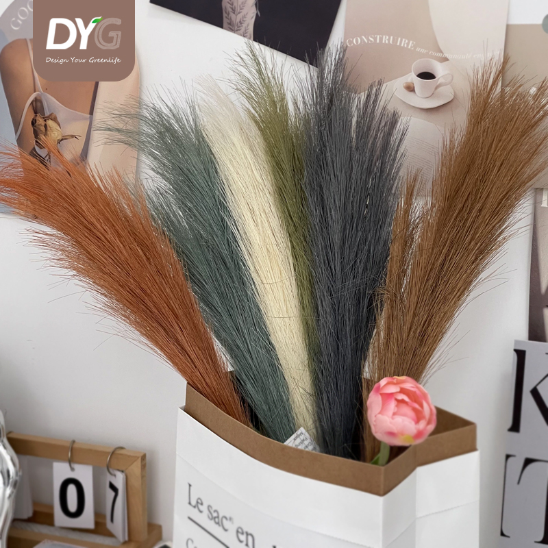 Faux Pampas Grass Decor 32”/80cm Tall Artificial Large Pompous Pompas Floral Fluffy Fake Plants Floor Vase Filler for Wedding Kitchen Home Boho Decorations Featured Image