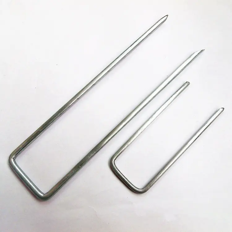 Synthetic Grass - grass Sod Staple Stake Grass U-type Nail Steel Smooth Flat top Turf Nail – Deyuan