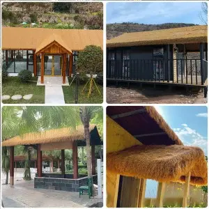 Pe Fireproof Uv Resistant Artificial Thatch 16cm Artificial Thatch Roof Plastic Thatch