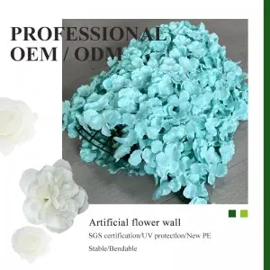 Flower Wall Backdrop Panels Artificial 3D Silk Hydrangea Floral Wall Mat Wedding Background for Bridal Shower Birthday Party Photo Decor