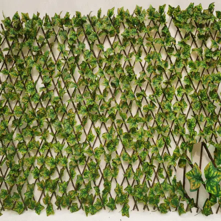Excellent quality Artificial Turf Mat - garden Expandable artificial plastic laurel leaves trellis bamboo panel boxwood mat Ivy Privacy Fence fencing hedge – Deyuan