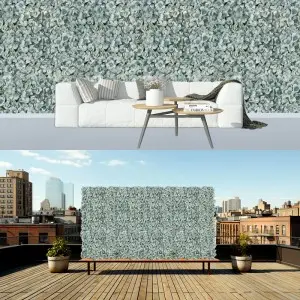 Wholesale Sky Blue Flower Wall Custom Roll Up Artificial Flower Wall Backdrop for Indoor Outdoor Decor 8ft*8ft Flower Wall Decor