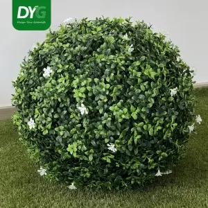 Faux Topiary Boxwood Plant  Artificial Boxwood Topiary Plant Balls for Indoor & Outdoor Decorations, UV Resistant Decorative Boxwood Garden Spheres for Backyard Porch & Balcony Decor