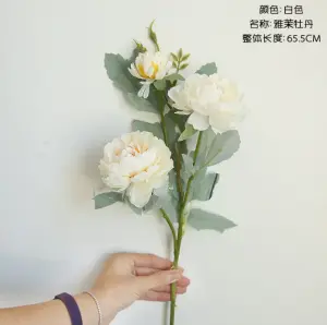 Vintage Artificial Peony Silk Flowers Bouquet for Home Wedding Decoration