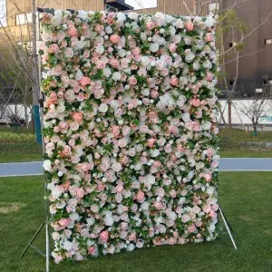 Summer flowers wall artificial white rose 3d hydrangea flower wall backdrop for wedding event stage decoration
