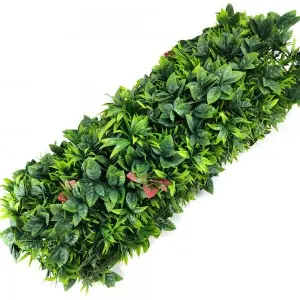 Home Wedding Indoor Faux Tropical Foliage Boxwood Hedges Vertical Artificial Silk Plastic Green Grass Plant Wall Decor