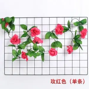 7.5Ft Artificial rose Flower Garland Fake Silk Rose Flower Vine Leaves Greenery Garland Artificial hanging plant