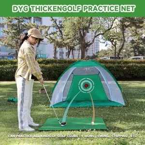 Golf Set includes Golf Mat,Tees and Practice Net for Backyard Driving Golf Hitting Net