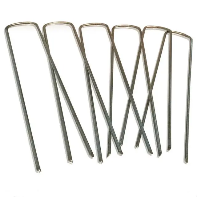 Synthetic Grass - grass Sod Staple Stake Grass U-type Nail Steel Smooth Flat top Turf Nail – Deyuan