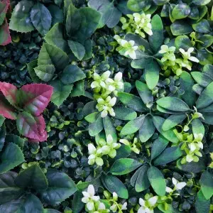 Home Wedding Indoor Faux Tropical Foliage Boxwood Hedges Vertical Artificial Silk Plastic Green Grass Plant Wall Decor