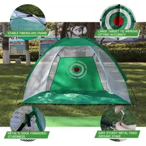 Golf Set includes Golf Mat,Tees and Practice Net for Backyard Driving Golf Hitting Net