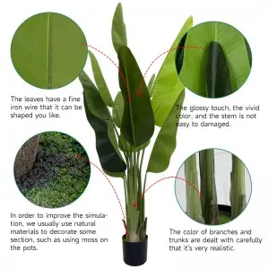 Bird of Paradise Plant Traveller Palm plastic trees 160CM artificial traveler banana Ravenala madagascariensis tree