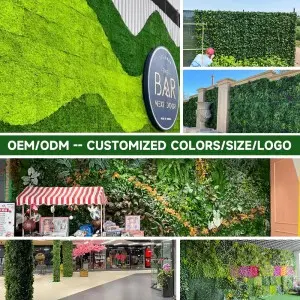 DYG Simulation Plastic Hanging Green System Artificial Flower Plant Backdrops Wall for Sale