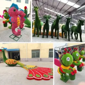 Large Artificial Grass Animal Topiary Sculpture Topiary Frame Animal Grass