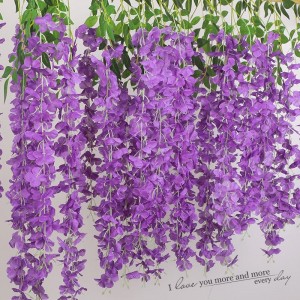 45 inch /3.7ft Wisteria Artificial Flower Bushy Silk Vine Ratta Hanging Garland Decoration Wisteria Flowers