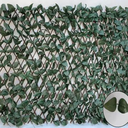 China Factory for Artificial Grass Ball - Artificial Ivy expandable willow trellis hedgeartificial retractable plastic leaves fence – Deyuan