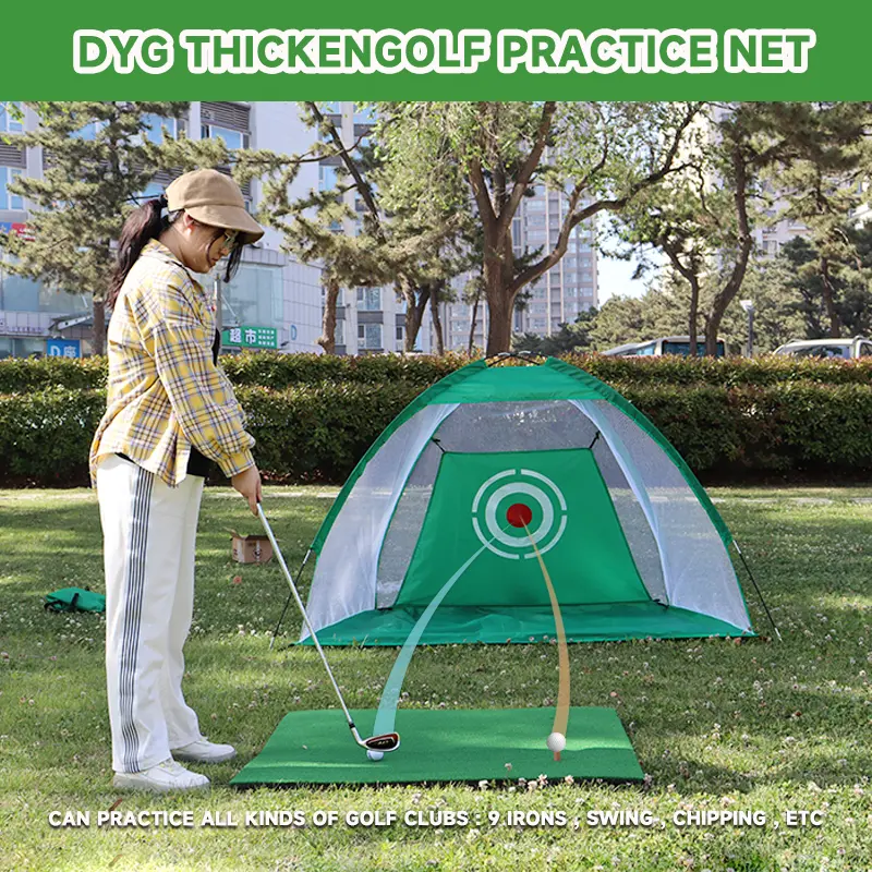 Golf Set includes Golf Mat,Tees and Practice Net for Backyard Driving Golf Hitting Net Featured Image