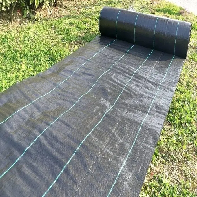 100% Original Artificial Grass Tiles - grass prevention Black and Green PP woven fabric weed mat – Deyuan
