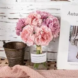 Factory Wholesale Green Hydrangea Peony Bouquet Artificial Flower Home Decoration Wedding Bouquet Faux Flowers