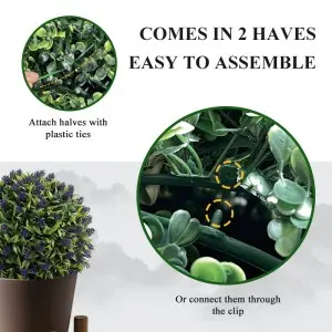 2 PCS 15.7 inch 3 Layers Artificial Plant Topiary Ball Faux Boxwood Decorative Balls for Backyard, Balcony,Garden, Wedding and Home Décor