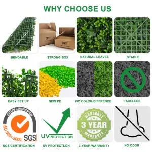Outdoor Indoor Decoration Grass Wall Decorative Artificial Hedge Fence Landscape Artificial Plants Wall Vertical Green Wall