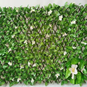 faux expandable privacy fence screen stretchable vine privacy fence wall Hedge