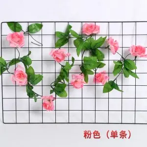 7.5Ft Artificial rose Flower Garland Fake Silk Rose Flower Vine Leaves Greenery Garland Artificial hanging plant