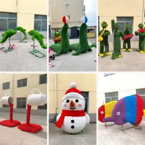Large Artificial Grass Animal Topiary Sculpture Topiary Frame Animal Grass