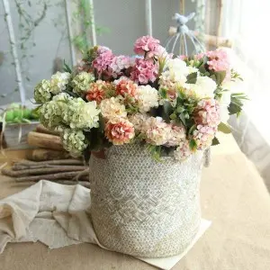 Ball Chrysanthemum Small Hand Flower Artificial Flower Party Tables Decorations Bouquet Real Looking Flower