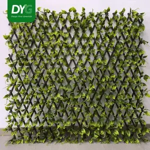 Outdoor Expandable Durable Single Sided Artificial Ivy Trellis Hedge Fence UV Certified Green Wall Home Balcony Patio Weddings