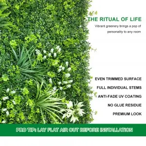 Vertical Garden Wall For Indoor Outdoor Decor UV Protection Plastic High Quality Green Plant Panels Tropical flavour