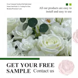 White Flower Wall Backdrop  Artificial Flower Wall Panel Floral Backdrop Decoration Rose Wall for Bridal Shower Wedding Anniversary Birthday Party