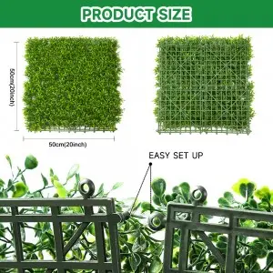 Faux Boxwood Hedge Green Grass Panels Anti-UV Outdoor Indoor Decoration Artificial Plant Grass Wall